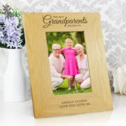 Personalised The Best Grandparents Light Wood Portrait Photo Frame -Chic Household Items 30880830 alt03