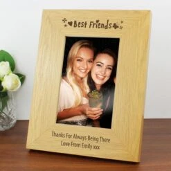 Personalised Oak Effect Best Friends Portrait Photo Frame -Chic Household Items 30880831 alt01