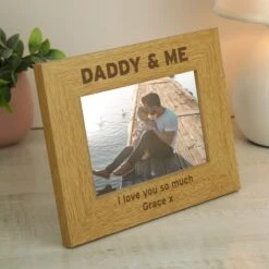 Personalised Daddy And Me Light Wood Landscape Photo Frame -Chic Household Items 30880832