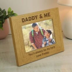Personalised Daddy And Me Light Wood Landscape Photo Frame -Chic Household Items 30880832 alt01