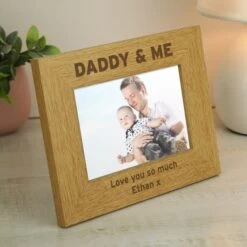 Personalised Daddy And Me Light Wood Landscape Photo Frame -Chic Household Items 30880832 alt02
