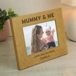 Personalised Mummy And Me Light Wood Landscape Photo Frame -Chic Household Items 30880833
