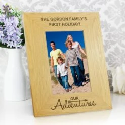 Personalised Our Adventures Light Wood Portrait Photo Frame -Chic Household Items 30880834 alt02