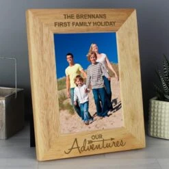 Personalised Our Adventures Light Wood Portrait Photo Frame -Chic Household Items 30880835 alt02
