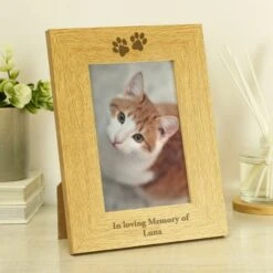 Personalised Paw Prints Light Wood Portrait Photo Frame -Chic Household Items 30880836 alt02