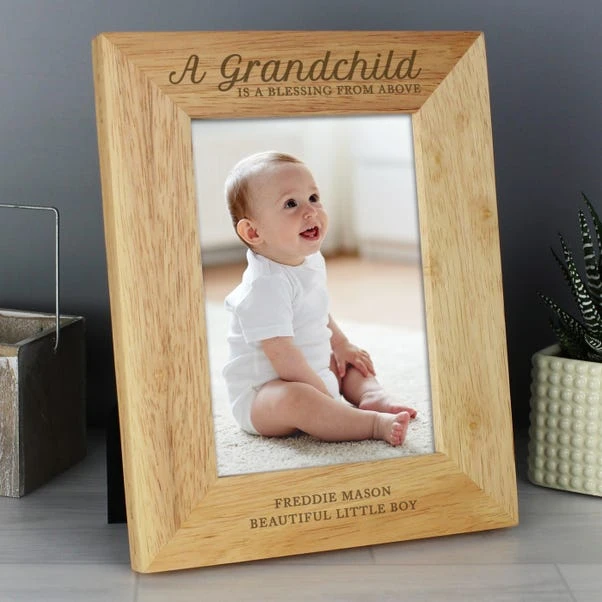 Personalised A Grandchild Is A Blessing Light Wood Portrait Photo Frame 7 Personalised A Grandchild Is A Blessing Light Wood Portrait Photo Frame - Image 5