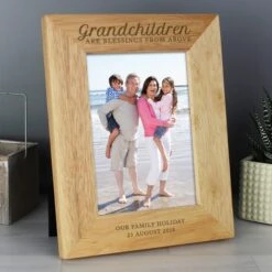 Personalised Grandchildren Are A Blessing Light Wood Portrait Photo Frame -Chic Household Items 30880838 alt03