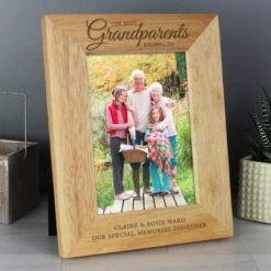 Personalised The Best Grandparents Light Wood Portrait Photo Frame -Chic Household Items 30880839 alt01