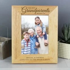Personalised The Best Grandparents Light Wood Portrait Photo Frame -Chic Household Items 30880839 alt02