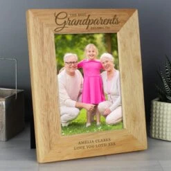 Personalised The Best Grandparents Light Wood Portrait Photo Frame -Chic Household Items 30880839 alt03