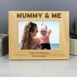 Personalised Mummy And Me Light Wood Landscape Photo Frame -Chic Household Items 30880841 alt01