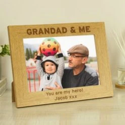 Personalised Grandad And Me Landscape Photo Frame