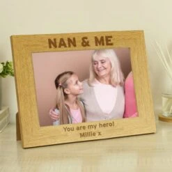 Personalised Nan And Me Wooden Landscape Photo Frame