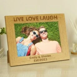 Personalised Live Love Laugh Wooden Landscape Photo Frame -Chic Household Items 30880844 alt02