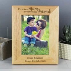 Personalised First My Mum Forever My Friend Light Wood Portrait Photo Frame -Chic Household Items 30880845 alt02