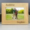 Personalised Couples Light Wood Landscape Photo Frame -Chic Household Items 30880846