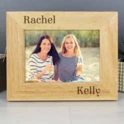 Personalised Couples Light Wood Landscape Photo Frame -Chic Household Items 30880846 alt02