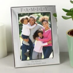 Personalised Silver Family And Hearts Portrait Photo Frame -Chic Household Items 30880866 alt02