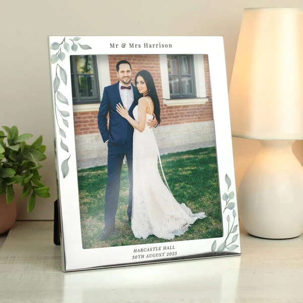 Personalised Botanical Silver Portrait Photo Frame 5 Personalised Botanical Silver Portrait Photo Frame - Image 3