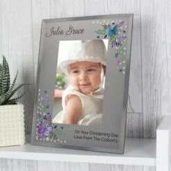 Personalised Butterfly Diamante Glass Portrait Photo Frame -Chic Household Items 30880882 alt02