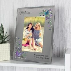 Personalised Butterfly Diamante Glass Portrait Photo Frame -Chic Household Items 30880882 alt03