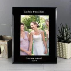 Personalised Portrait Black Glass Photo Frame -Chic Household Items 30880886 alt05