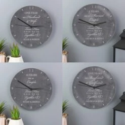 Personalised Anniversary Slate Wall Clock -Chic Household Items 30880896 alt01