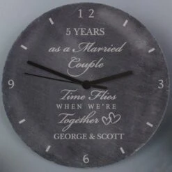 Personalised Anniversary Slate Wall Clock -Chic Household Items 30880896 alt02