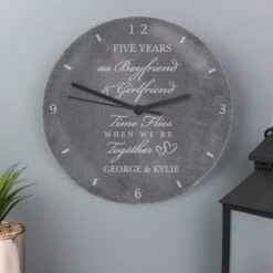 Personalised Anniversary Slate Wall Clock -Chic Household Items 30880896 alt03