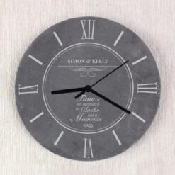Personalised Moments Slate Wall Clock -Chic Household Items 30880900 alt01