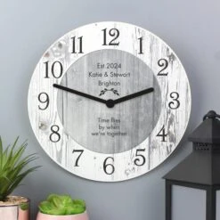 Personalised Message Shabby Chic Large Wooden Wall Clock -Chic Household Items 30880904 alt01