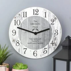 Personalised Message Shabby Chic Large Wooden Wall Clock -Chic Household Items 30880904 alt03