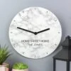 Personalised Marble Effect Wooden Wall Clock