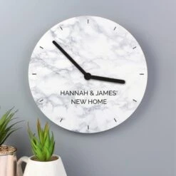 Personalised Marble Effect Wooden Wall Clock -Chic Household Items 30880910 alt03