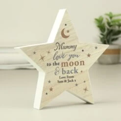 Personalised Love You To The Moon And Back Wooden Star Ornament -Chic Household Items 30893074 alt02