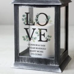 Personalised Botanical LOVE Black Lantern -Chic Household Items 30893086 alt03