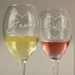 Personalised Heart Wine Glass Set -Chic Household Items 30893098 alt01