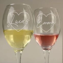 Personalised Heart Wine Glass Set -Chic Household Items 30893098 alt03