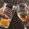 Personalised His & Her Pint And Wine Glass Set -Chic Household Items 30893099