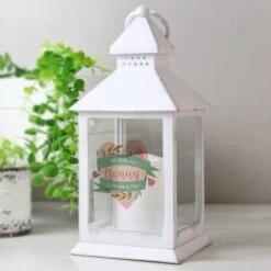 Personalised Floral Heart White Lantern -Chic Household Items 30897490 alt03