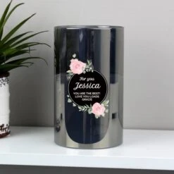 Personalised Floral Smoked Glass LED Candle -Chic Household Items 30897491 alt05