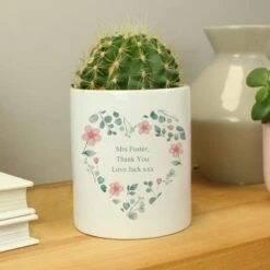 Personalised Floral Mum Heart Ceramic Plant Pot -Chic Household Items 30897511 alt02