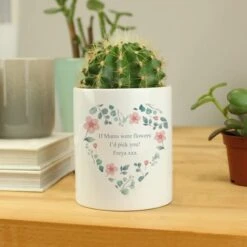 Personalised Floral Mum Heart Ceramic Plant Pot -Chic Household Items 30897511 alt03