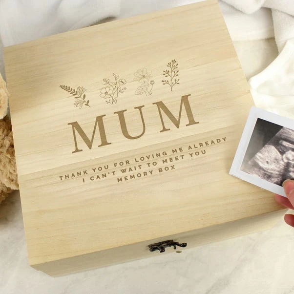 Personalised Floral Wooden Memory Box 2 Personalised Floral Wooden Memory Box