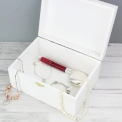 Personalised Floral Wishes White Wooden Memory Box -Chic Household Items 30897517 alt06