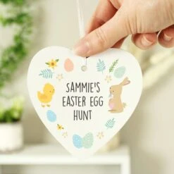 Personalised First Easter Heart Tree Decoration