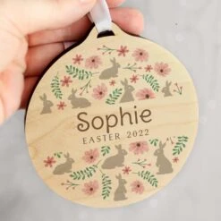 Personalised Floral Easter Tree Wooden Decoration -Chic Household Items 30899649 alt02