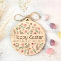 Personalised Floral Easter Tree Wooden Decoration -Chic Household Items 30899649 alt03