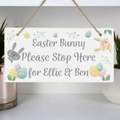 Personalised Easter Springtime Wooden Sign -Chic Household Items 30900013 alt02