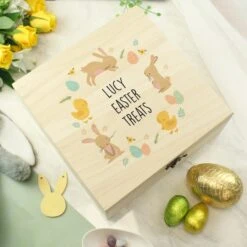Personalised Easter Bunny Wooden Treat Box -Chic Household Items 30900017 alt03